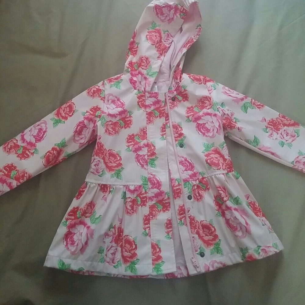 Pink rose raincoat
